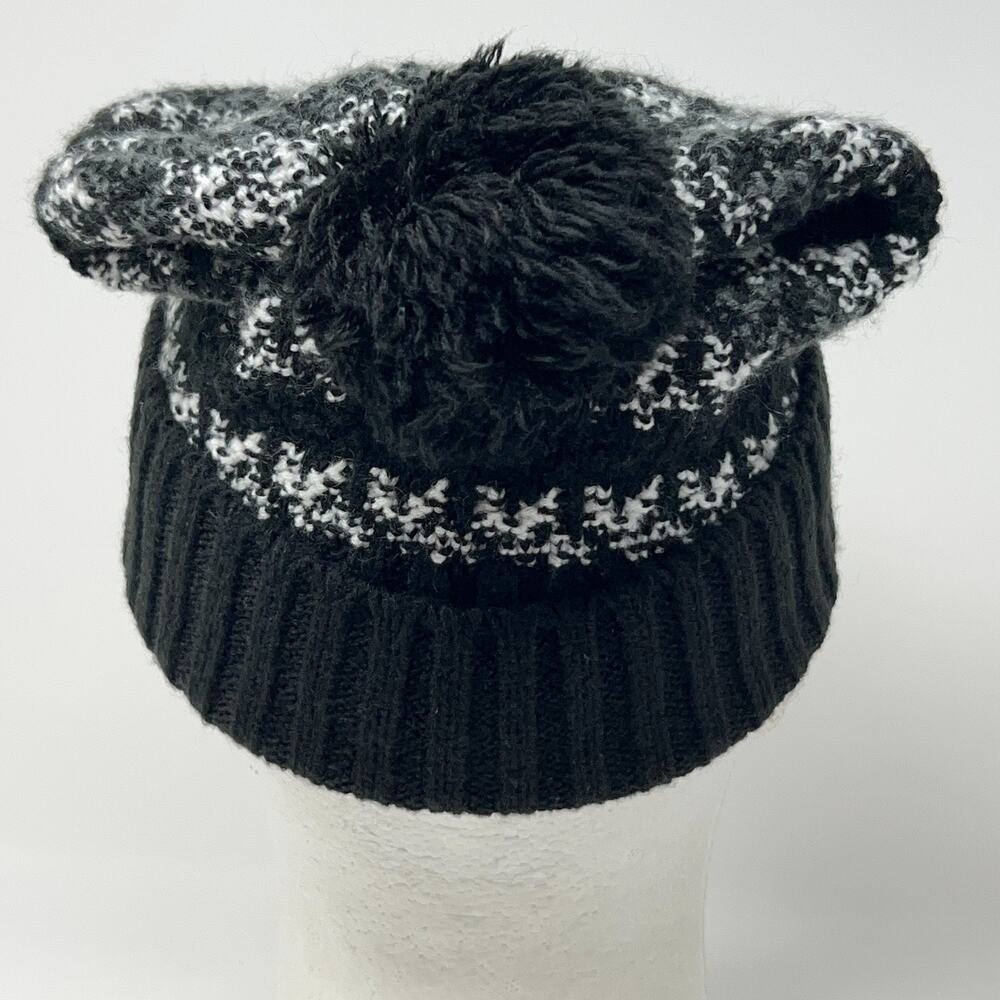 Nike Sb Skateboarding Cuffed Pom Pom Beanie Toque Winter Hat Black Fair Isle View 5